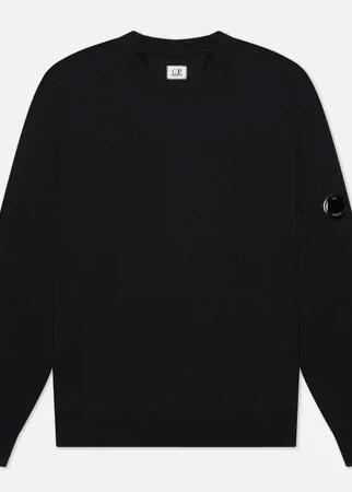 Мужская толстовка C.P. Company Diagonal Raised Fleece Crew Neck Lens, цвет чёрный, размер S