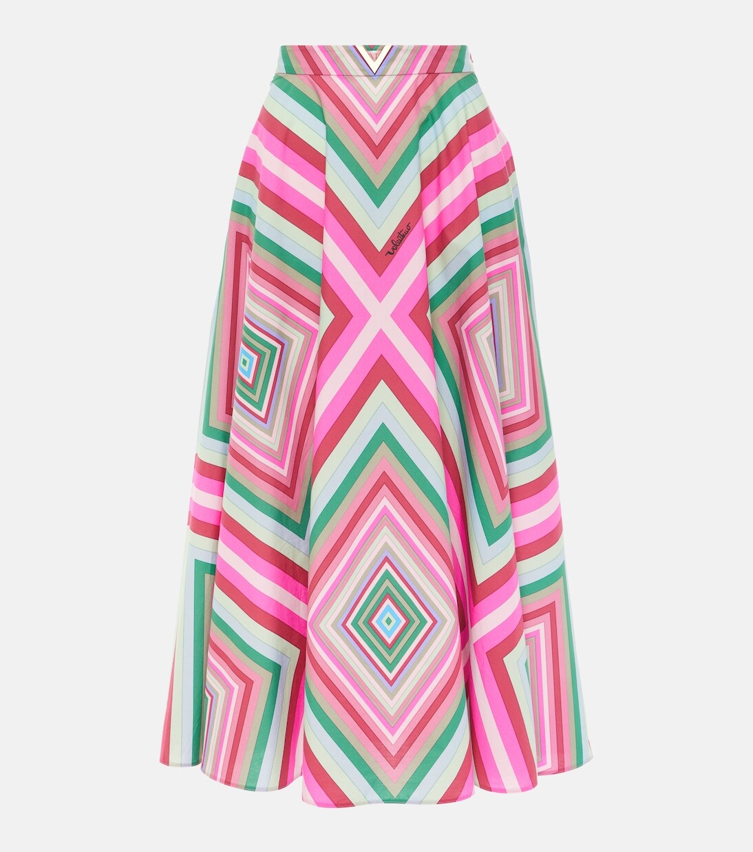 Юбка макси из хлопкового поплина Rhombus 75 Valentino, мультиколор