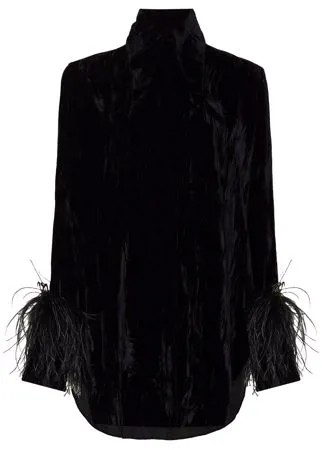 16Arlington бархатная блузка Seymour с перьями
