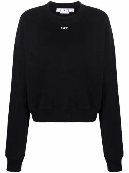 Off-White укороченная толстовка с логотипом Off