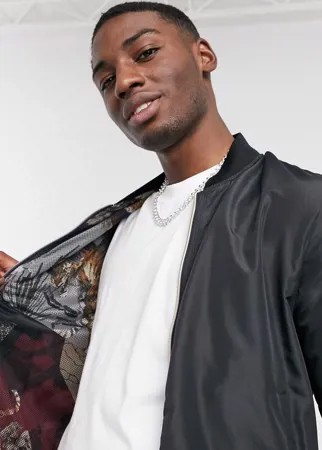 Черный бомбер с золотистой молнией Jack & Jones Originals