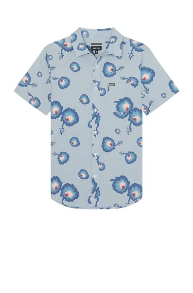 Рубашка Brixton Charter Print Short Sleeve, цвет Dusty Blue, Pacific Blue & Coral Pink