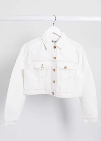 Светлая короткая джинсовая куртка New Look-Белый