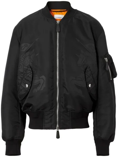 Burberry бомбер с принтом Equestrian Knight, черный