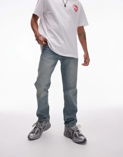 Голубые узкие джинсы Topman
