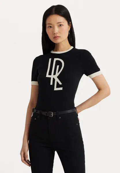 Футболка с принтом EYELAH SHORT SLEEVE Ralph Lauren, цвет black/mascarpone cream