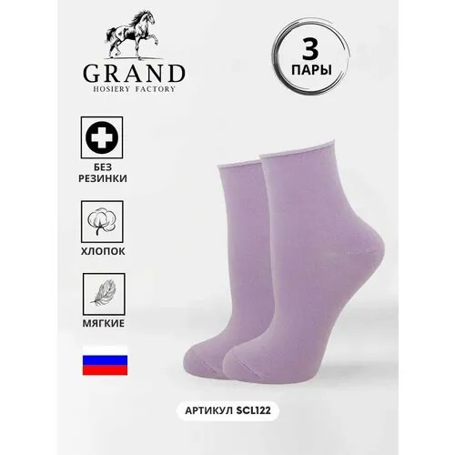Носки ГРАНД, 3 пары, размер 25-27 (38-43), фиолетовый
