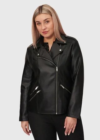 Кожаная куртка женская Modis M202W00525S642W черная 5XL