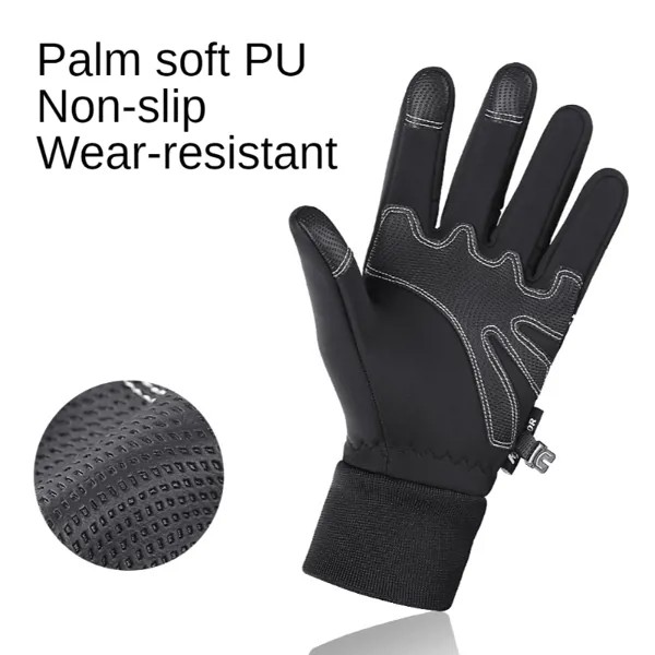 10 пар Зимние перчатки для сенсорных экранов водонепроницаемые ветрозащитные Нескользящие износостойкие велосипедные перчатки с пряжкой п...