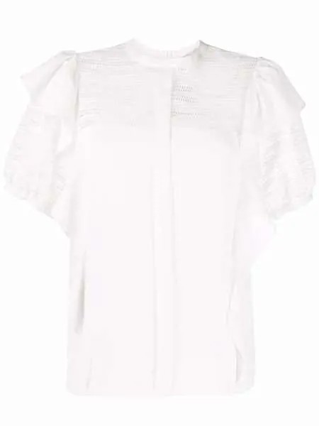 TWINSET блузка с оборками и кружевом