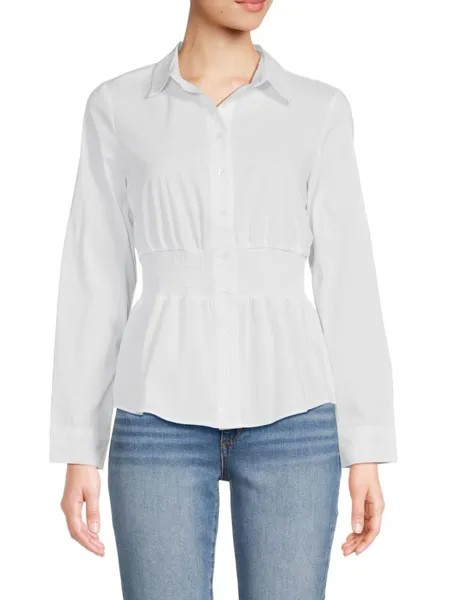 Рубашка на пуговицах со сборками Saks Fifth Avenue, цвет Brilliant