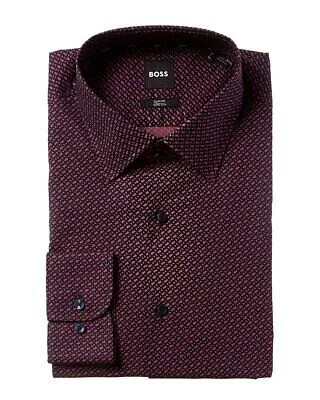 Boss Hugo Boss Slim Fit Классическая Рубашка Мужская Розовая 15,5