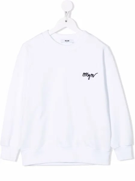 MSGM Kids толстовка с вышитым логотипом