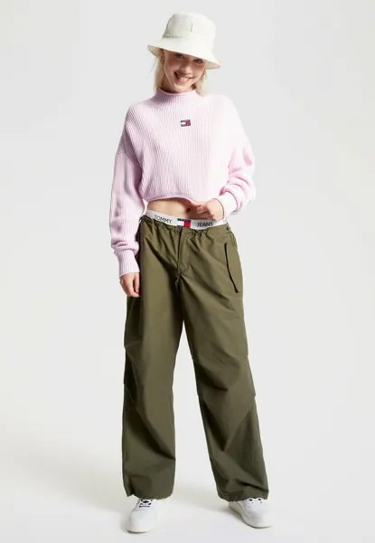Свитшот Tommy Jeans ЗНАЧОК GARMENT DYED CROPPED, цвет french orchid