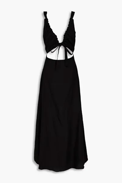 Льняное платье макси Tobago с вырезами Bondi Born, черный