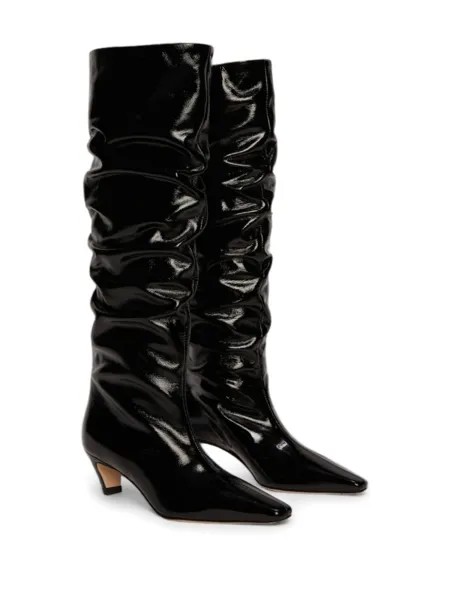 MSGM 55мм кожаные сапоги, черный