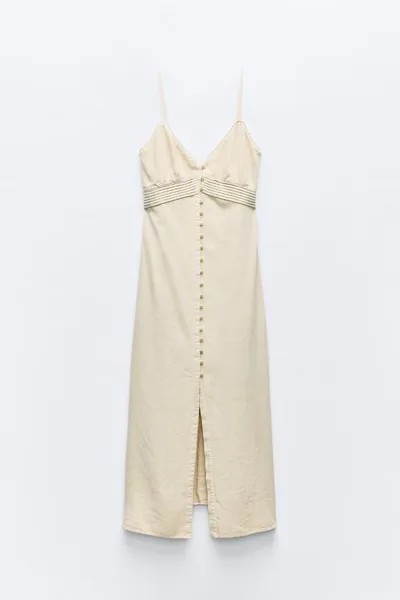 Платье Zara Draped Waist, песочный