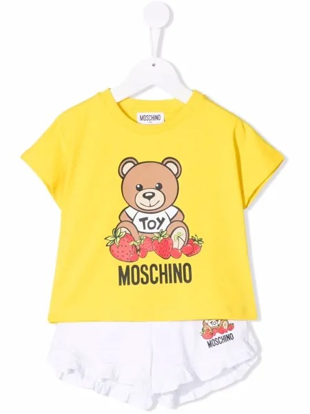 Moschino Kids комплект из топа и шорт с оборками