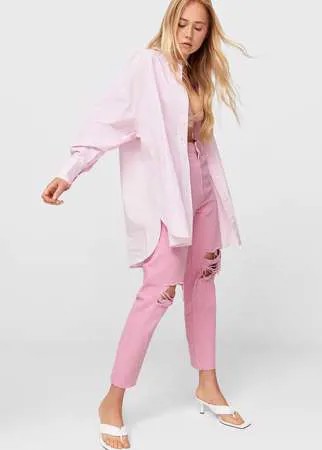 Stradivarius Рубашка Объемного Кроя Из Поплина Ярко-Розовый S