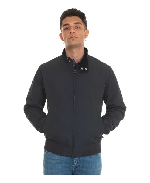 Стильный бомбер с карманом на молнии Barbour, синий