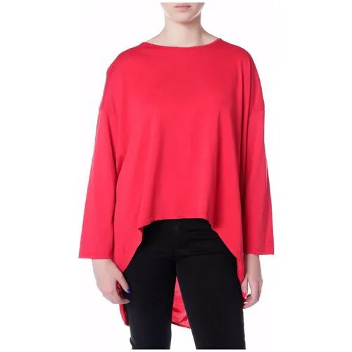 Блуза  Le Streghe, повседневный стиль, длинный рукав, однотонная, размер UNI, красный