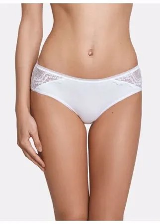 LUI et ELLE Трусы слипы Laura средней посадки с кружевными вставками, размер 5 (XL), blanc