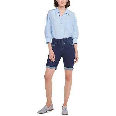 Женские джинсовые шорты NYDJ Ella Blue Lift Tuck Technology с манжетами 8 BHFO 0778