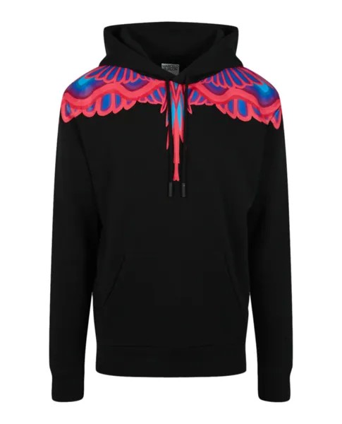 Худи с принтом Curved Wings Marcelo Burlon, черный
