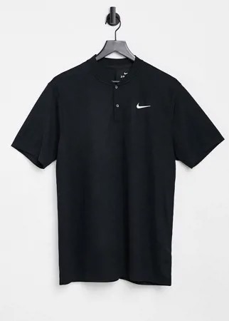 Черное поло с воротником в стиле бомбер Nike Golf Victory-Черный цвет