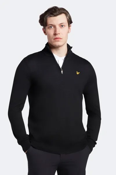 Свитер на молнии с воротником 3/4 Lyle & Scott, черный