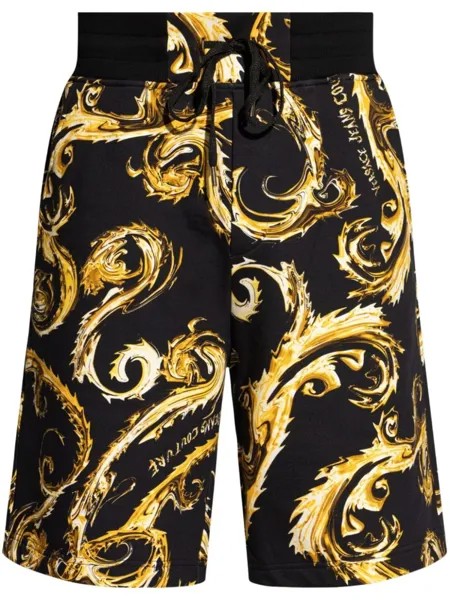 Versace Jeans Couture шорты с принтом Chromo Couture, черный