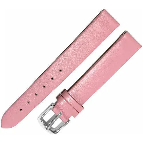 Ремешок 1403-01 (роз) Classic Розовый кожаный ремень 14 мм для часов наручных из натуральной кожи женский гладкий матовый