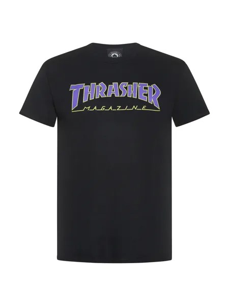 Thrasher футболка с контурным логотипом, черный