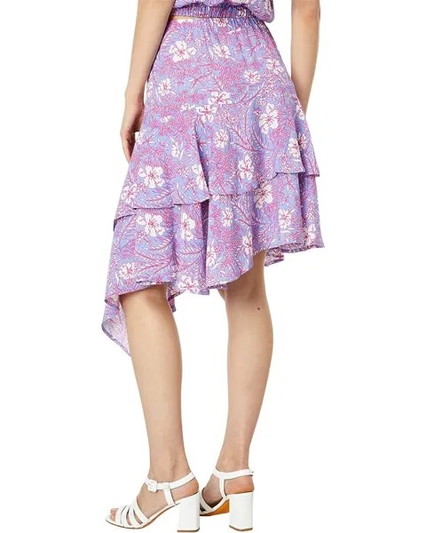 Юбка bobi Los Angeles Printed Crepe Asymmetric Mini Skirt, цвет Peri
