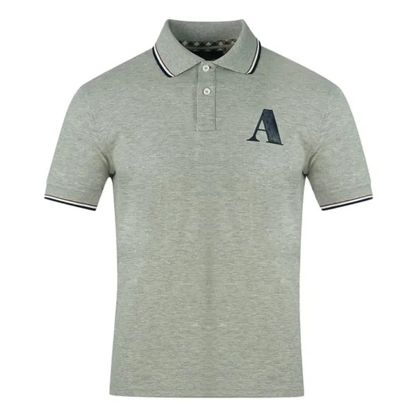 Серая рубашка-поло с логотипом Aquascutum, серый
