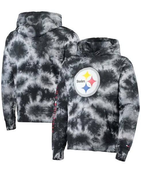 Мужская черная толстовка с капюшоном pittsburgh steelers stanley tie-dye pullover Tommy Hilfiger, черный