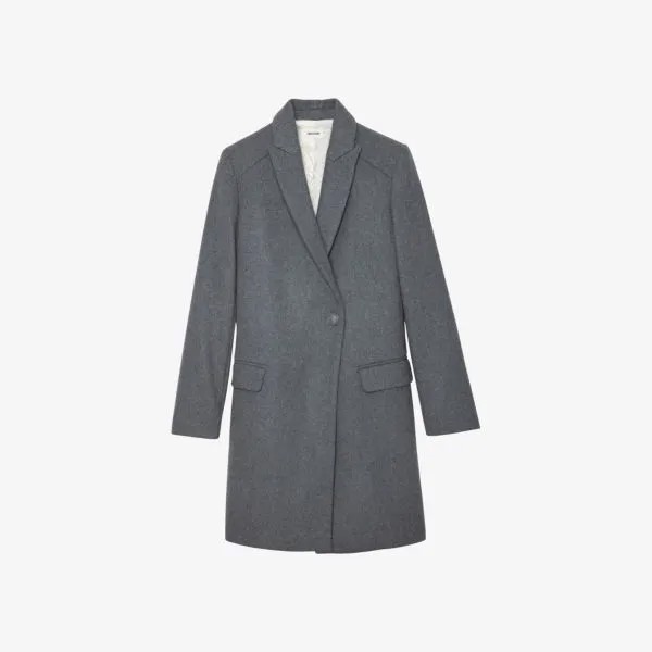 Однобортное пальто Marco из смесовой шерсти Zadig&Voltaire, серый