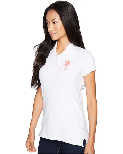 Поло U.S. POLO ASSN. Neon Logos Short Sleeve Polo Shirt, белый