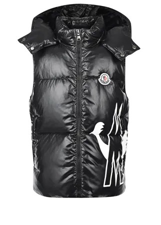 Черный пуховый жилет Gesse с логотипом Moncler