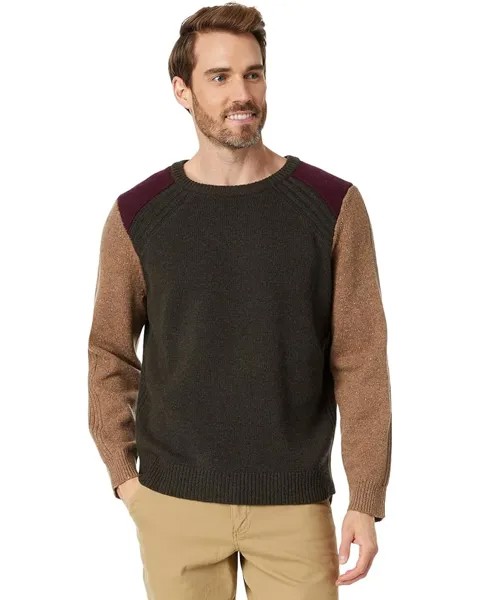 Свитер L.L.Bean Rangeley Merino Crew Neck Color-Block, цвет Loden/Taupe Heather