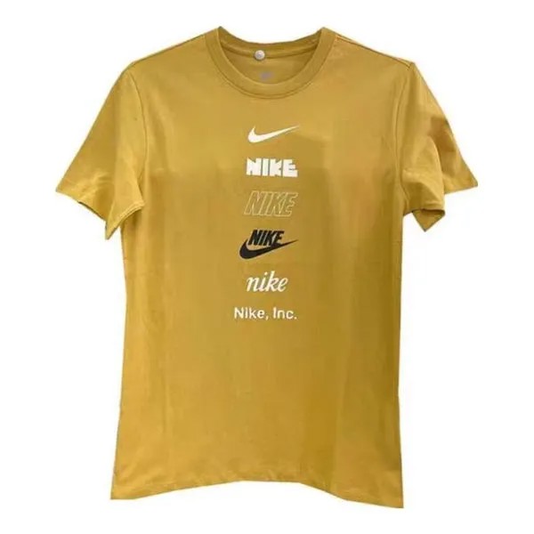 Футболка Nike Multi Logo T-Shirt 'Yellow', желтый