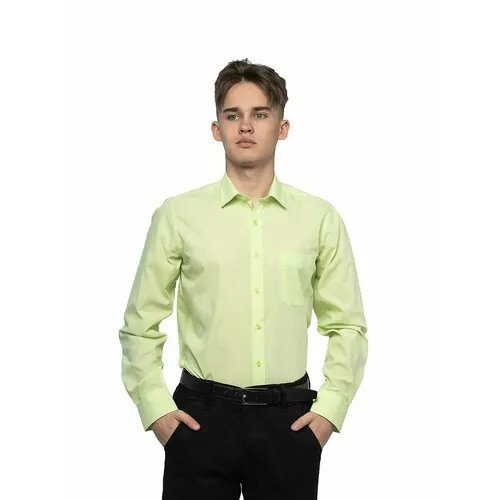 Рубашка Maestro, размер 52RU/L/178-186/42 ворот, зеленый