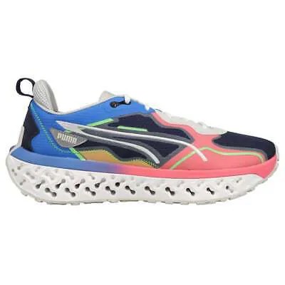 Мужские кроссовки Puma Xetic Sculpt Energy на шнуровке синие, кремовые, розовые, повседневные