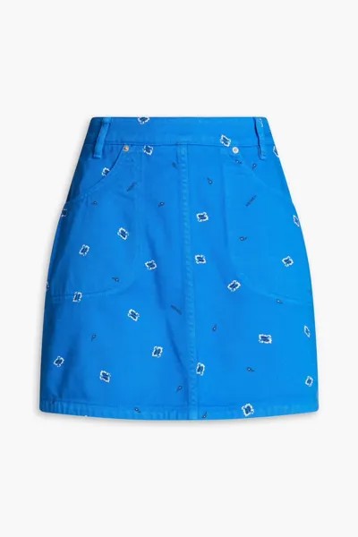Джинсовая мини-юбка с принтом Kenzo, синий
