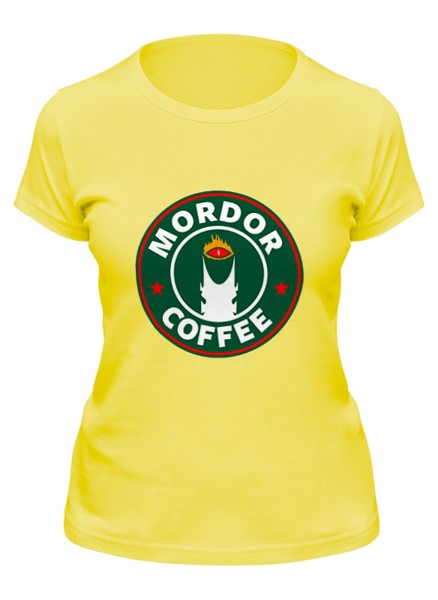 Футболка женская Printio Mordor coffee желтая L