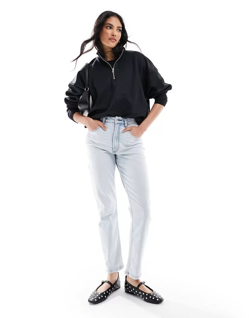 Голубые узкие джинсы Mom ASOS