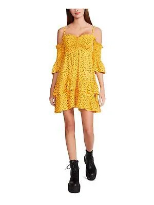 BETSEY JOHNSON Женское желтое пуловер с галстуком и подкладкой 3/4 Мини-платье S
