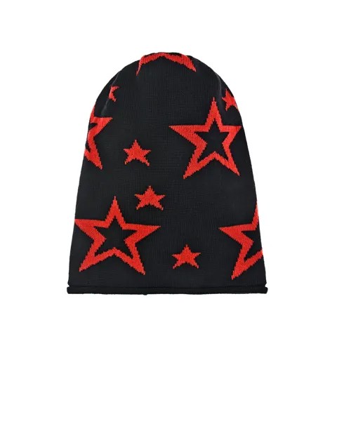 Черная шапка с красными звездами Catya детская