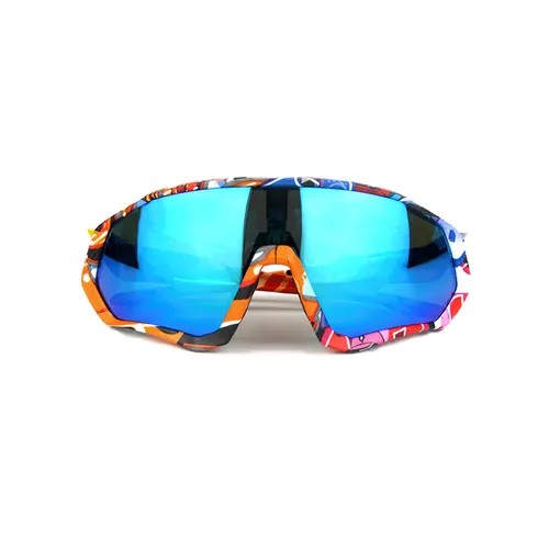Солнцезащитные очки Kapvoe Очки спортивные унисекс для лыж, велосипеда, туризма KE9408-01очкиГраффити, оранжевый, красный