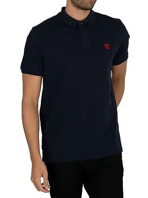 Мужская рубашка-поло с логотипом Timberland, синяя